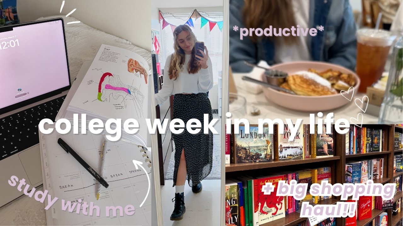 COLLEGE WEEK IN MY LIFE VLOG 🌷 midterms prep, clothing haul & more!