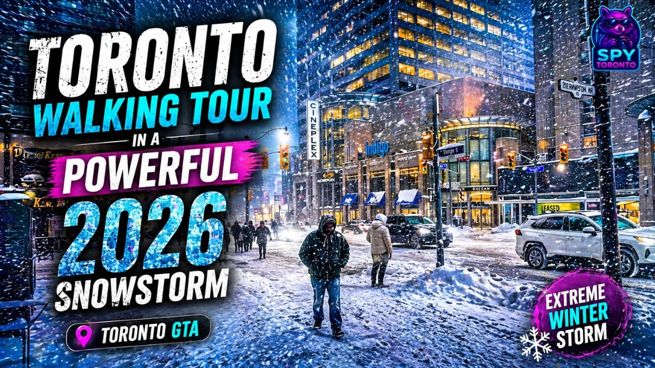 Toronto GTA Walking Tour in a Powerful 2026 Snowstorm | 4K Experience