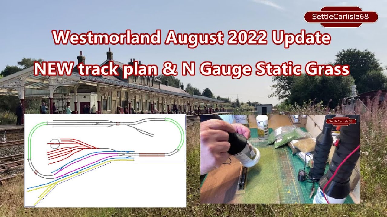 N Gauge Model Railway Layout Westmorland , August Layout Update, N Gauge Static Grass, NEW Trackplan