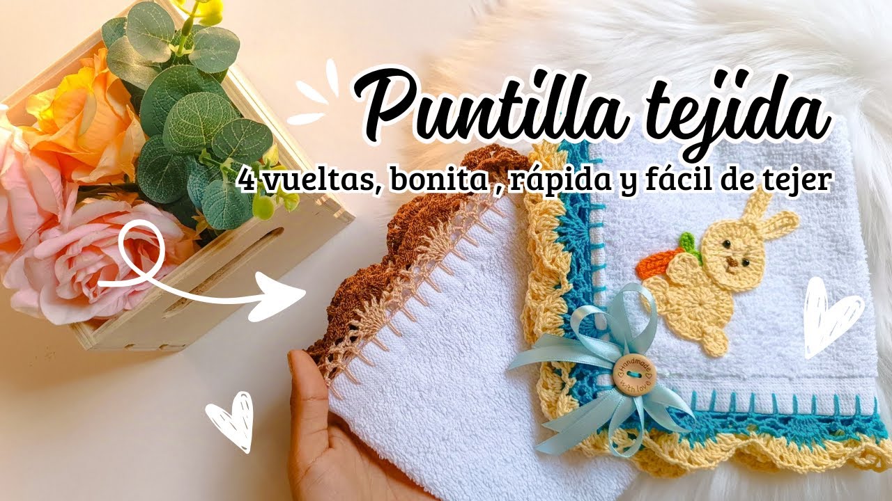 Nueva Puntilla para toallas 😊🫶🏻 te encantar&aacute; tejerla 😃🧶 #crochet