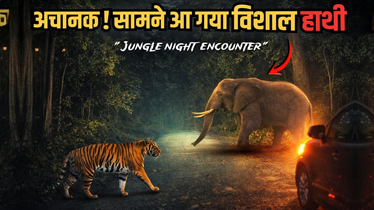 Jungle Night Encounter in Tiger Territory | जंगल की रात में खौफनाक सामना | Corbett Tales #elephant