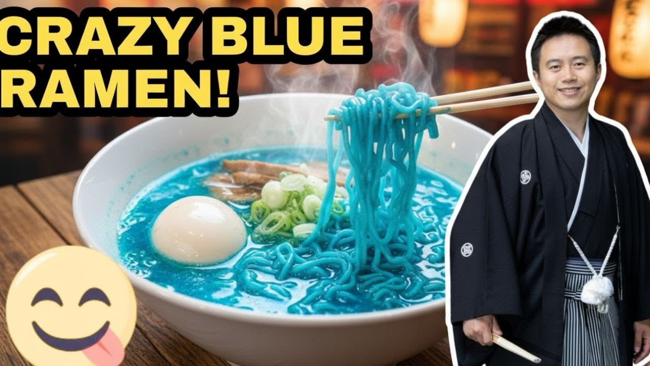TRY BLUE RAMEN: Blue Ramen, Blue Soda Float Shibuya Tokyo Japan