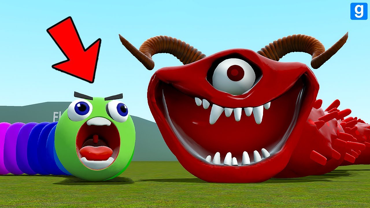 WHO IS STRONGER: HUNGRY RAINBOW WORM OR HUNGRY WORM PHASE 4 In Garry's Mod!?