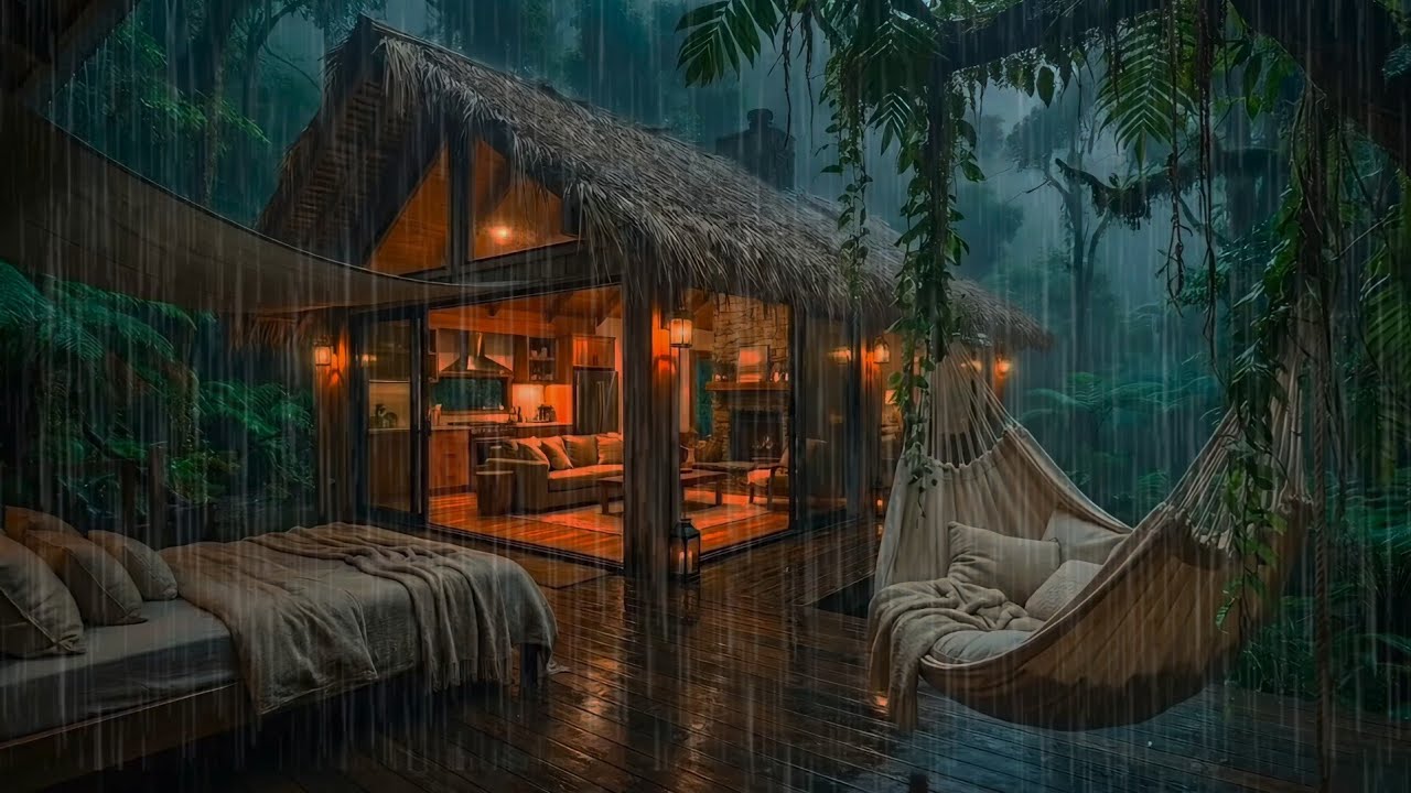 Rain in a cozy in a natural forest🌲 | ASMR Rain For Sleep No Ads