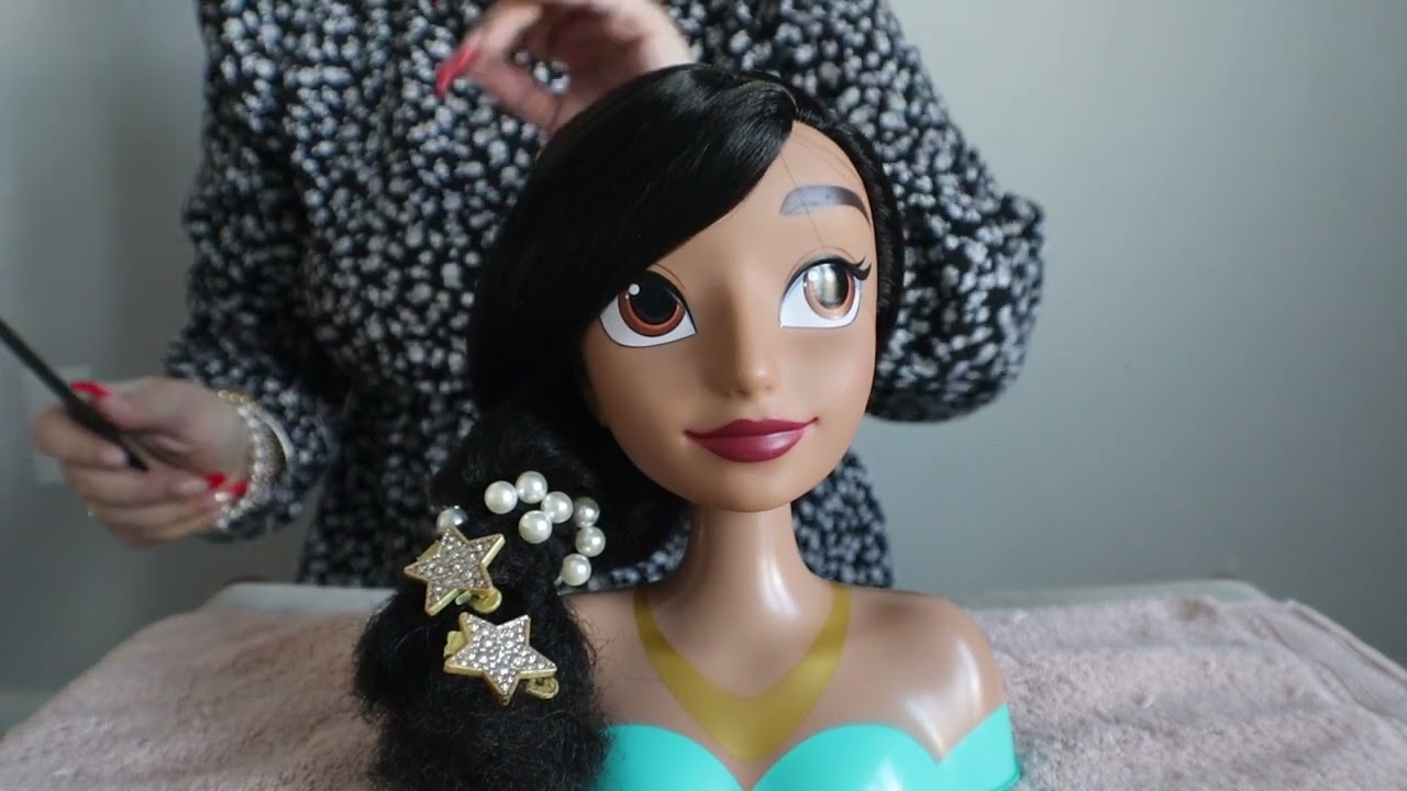 ASMR Hair Styling Princess Jasmine's Hair/Relaxing Hair Brushing, Hair Styling with Bracelet Sounds