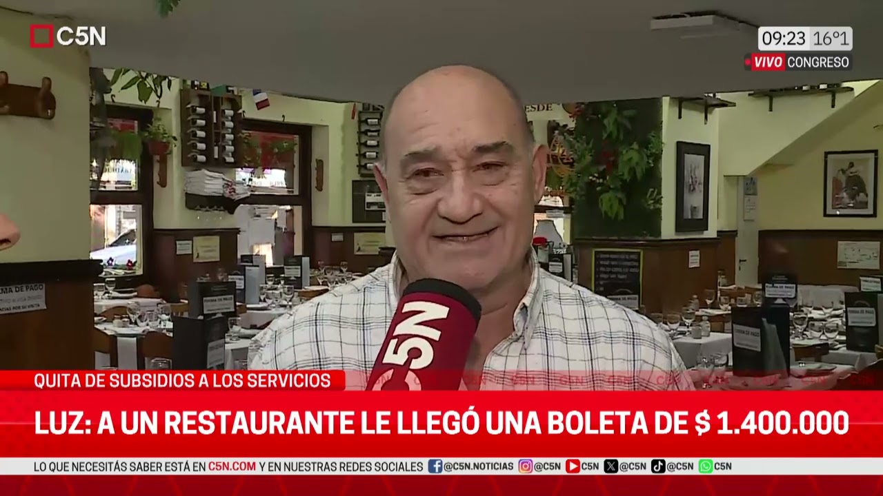 QUITA de SUBSIDIOS a los SERVICIOS: A UN RESTAURANTE le LLEGARON $1.4 MILLONES de LUZ