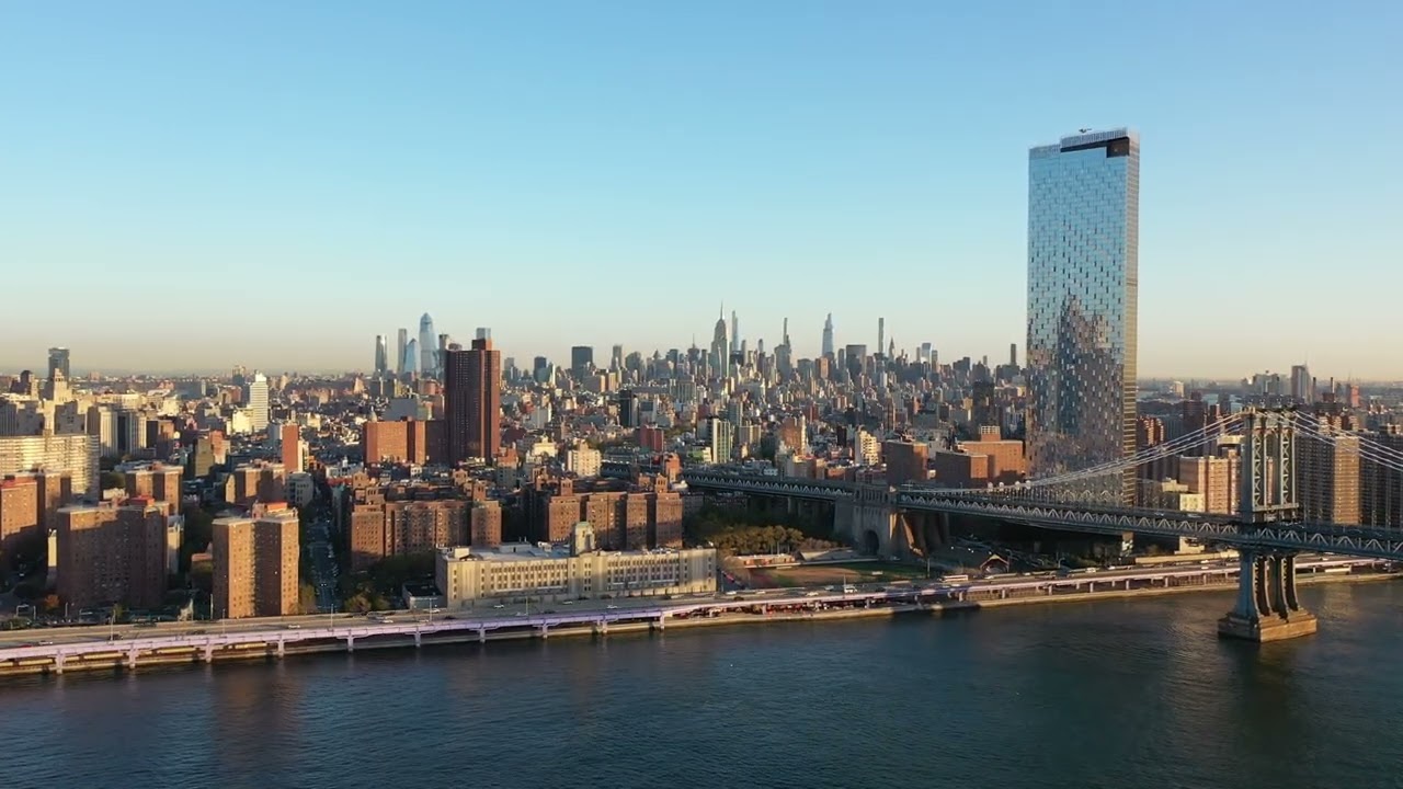 A place of New York city. The beauty of nature. New York 4k video ultra HD