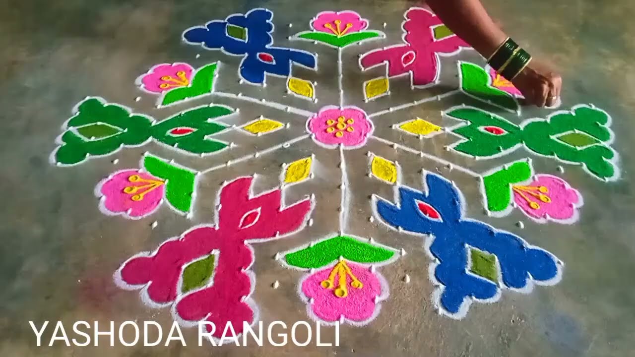 Ugadi festival special🌺17+9 dots🌺 beautiful rangoli very big🌺 simple easy rangoli design