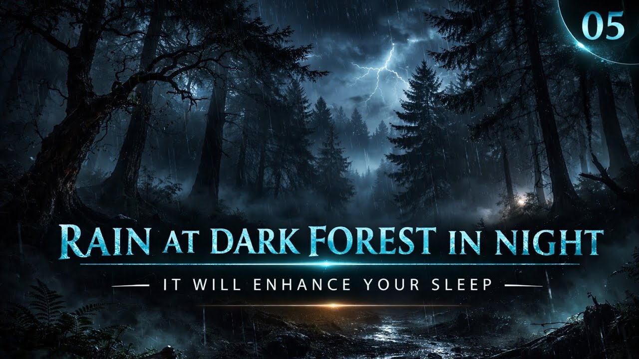 Dark Forest Rain ASMR | Peaceful Night Rain Sounds (1 Hour Ambience)@ETERNITYTUNES-d3r 