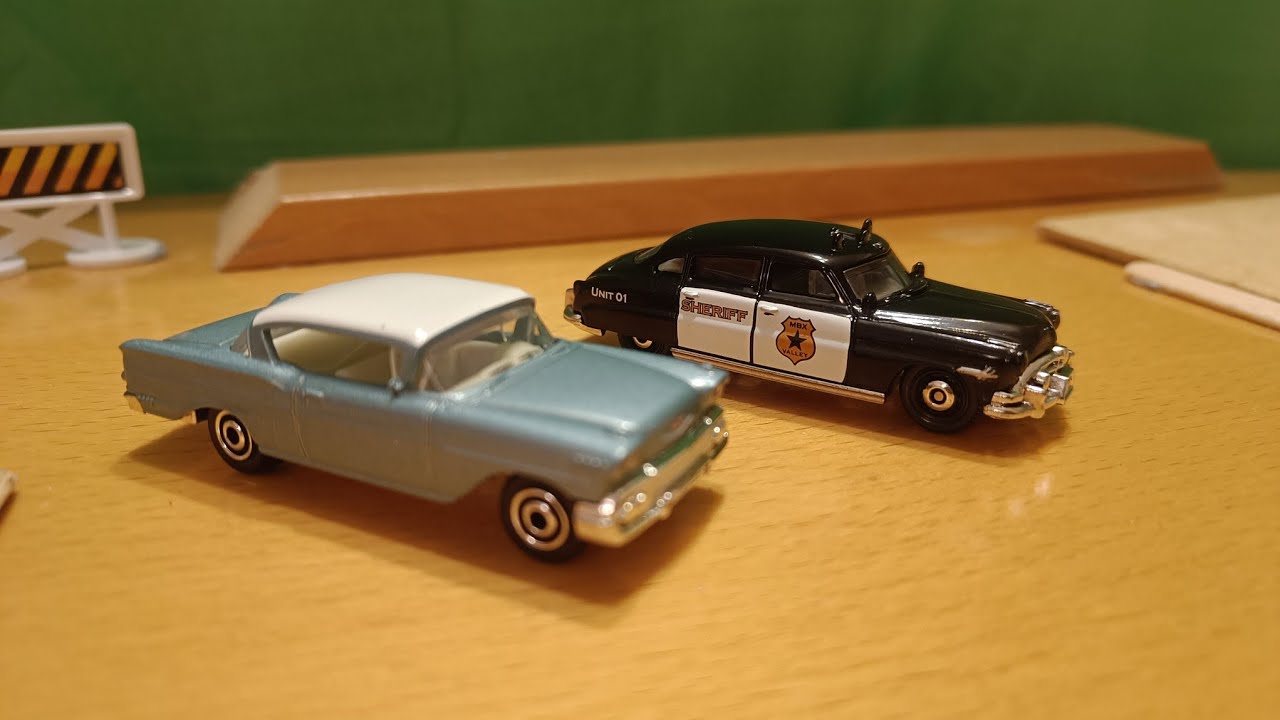 Diecast cars in slow motion
