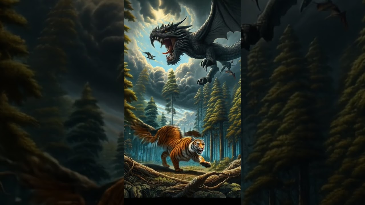 Tiger x Dragon 🤯 impossible fusion #hybrid #fusionanimals #ai