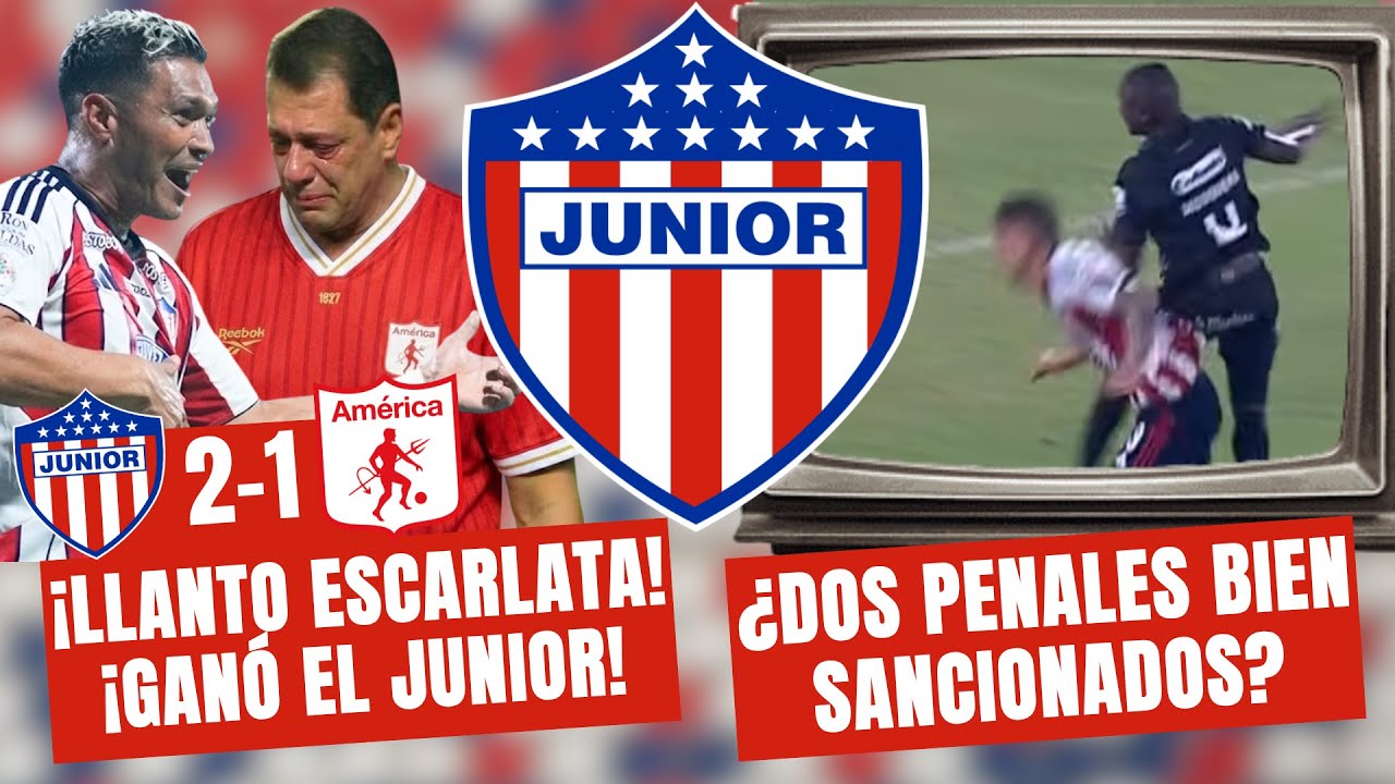 ¡GANÓ JUNIOR! ¡LLANTO ESCARLATA! ¿ERAN PENALES? | Junior 2-1 América | #100Tiburon