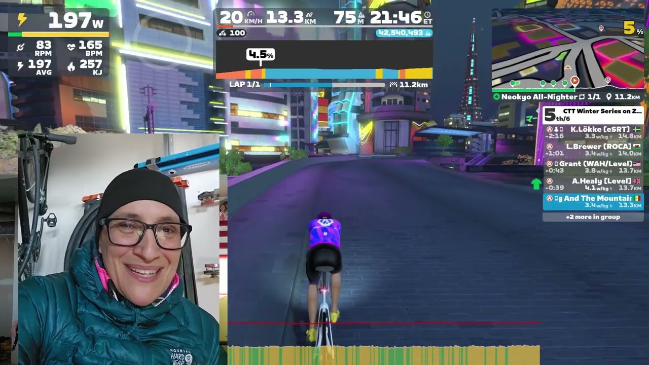 Zwift CTT Winter series Race 9. ROOFTOP QOM!