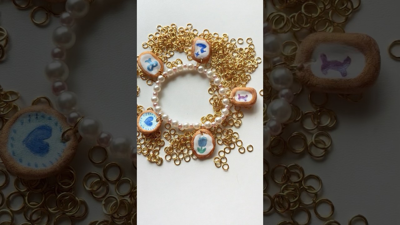 Making pearls bracelet with sis #makingjewellery at home #youtubeshorts #shorts #creativeclayideas