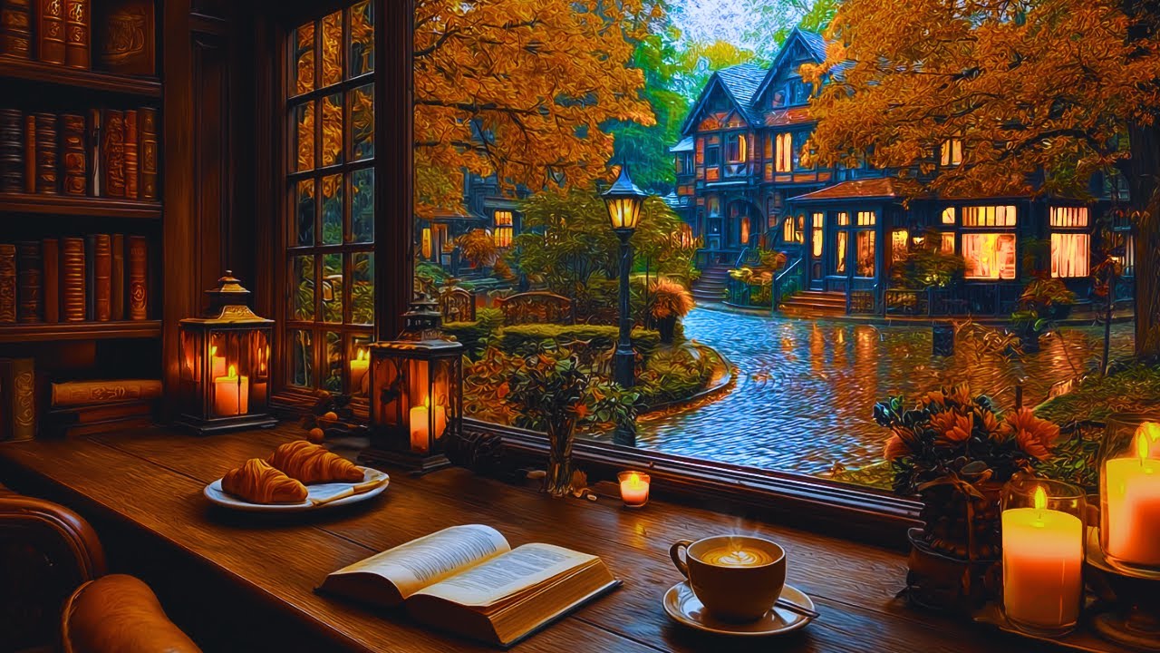 🍂 Autumn Rain Café Jazz Piano – Calm Music for Reading, Study & Cozy Rainy Afternoons