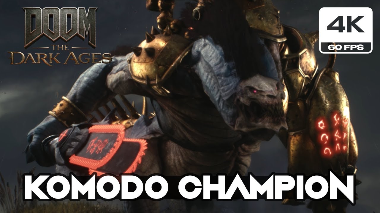 DOOM: The Dark Ages - Komodo Champion Boss Fight (4K 60FPS PC Ultra Nightmare Graphic Settings)