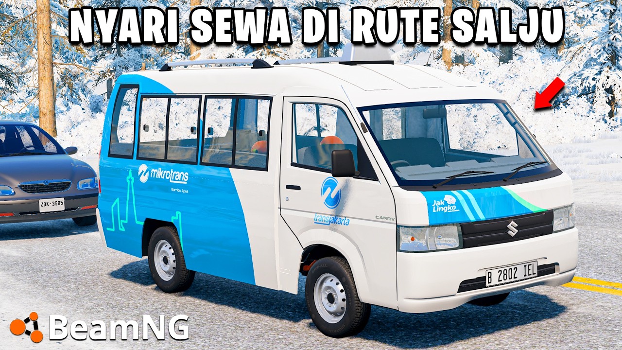 Demi Sewa!! Angkot Carry Sampai Melewati Rute Gunung Bersalju Yang Curam - BeamNG Drive Indonesia