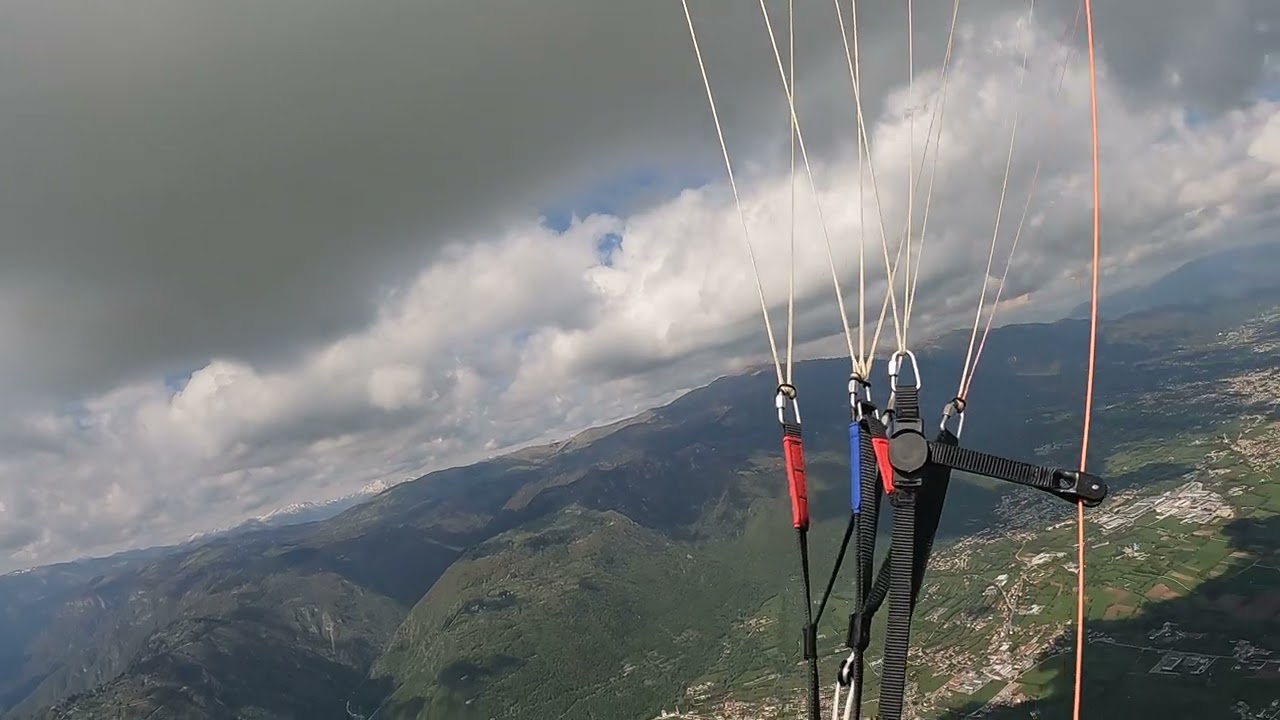 Paragliding Borso del Grappa 5 in 4k, raw footage, no editing, no music, no voice-over, full flight