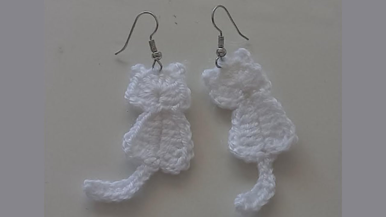 Boucles d'oreilles au crochet modèle chat