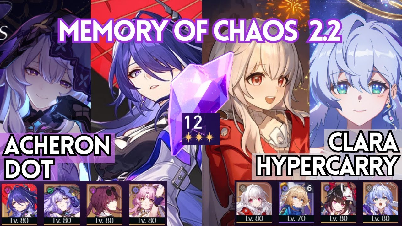 Acheron E0S1 DOT & Robin x Clara E0 FUA Memory Of Chaos 2.2 Full Stars |  Honkai Star Rail 2.2 | MOC