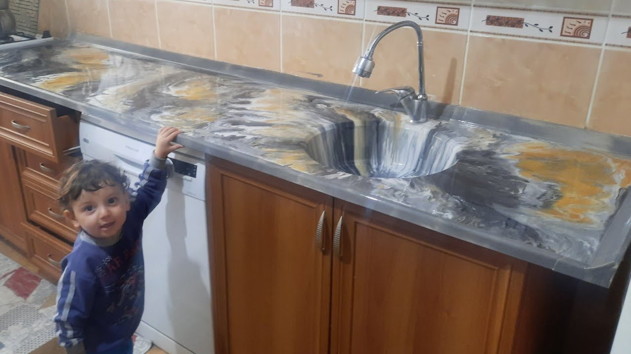 dryfix pro effect epoksi ile mutfak tezgah kaplama @ÖZGÜR USTA