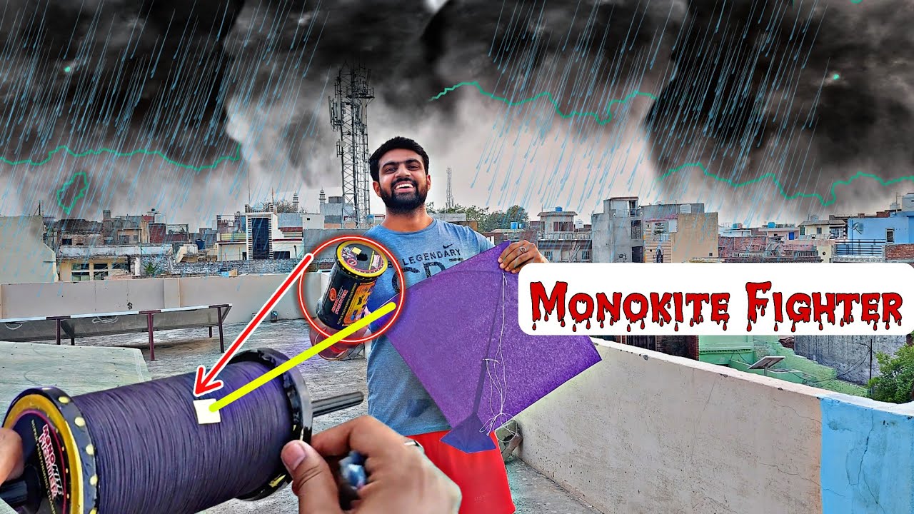 Monokite Fighter Testing 🧵 flying big kites 🪁 desi patangbaazi 🔥 Monokite Fighter Vs Smasher