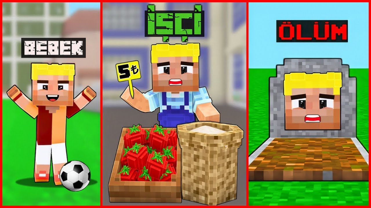 BEBEKLİKTEN ÖLÜME İŞÇİ EFEKANIN HAYATI 😂 - Minecraft
