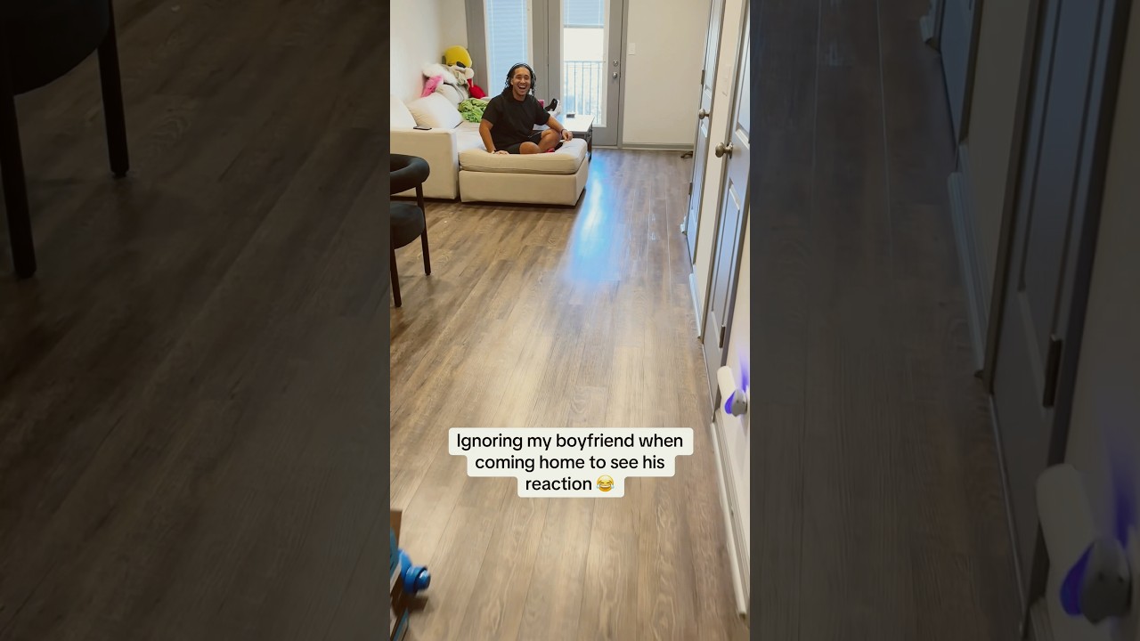 Ignoring my boyfriend when coming home to see his reaction 😂