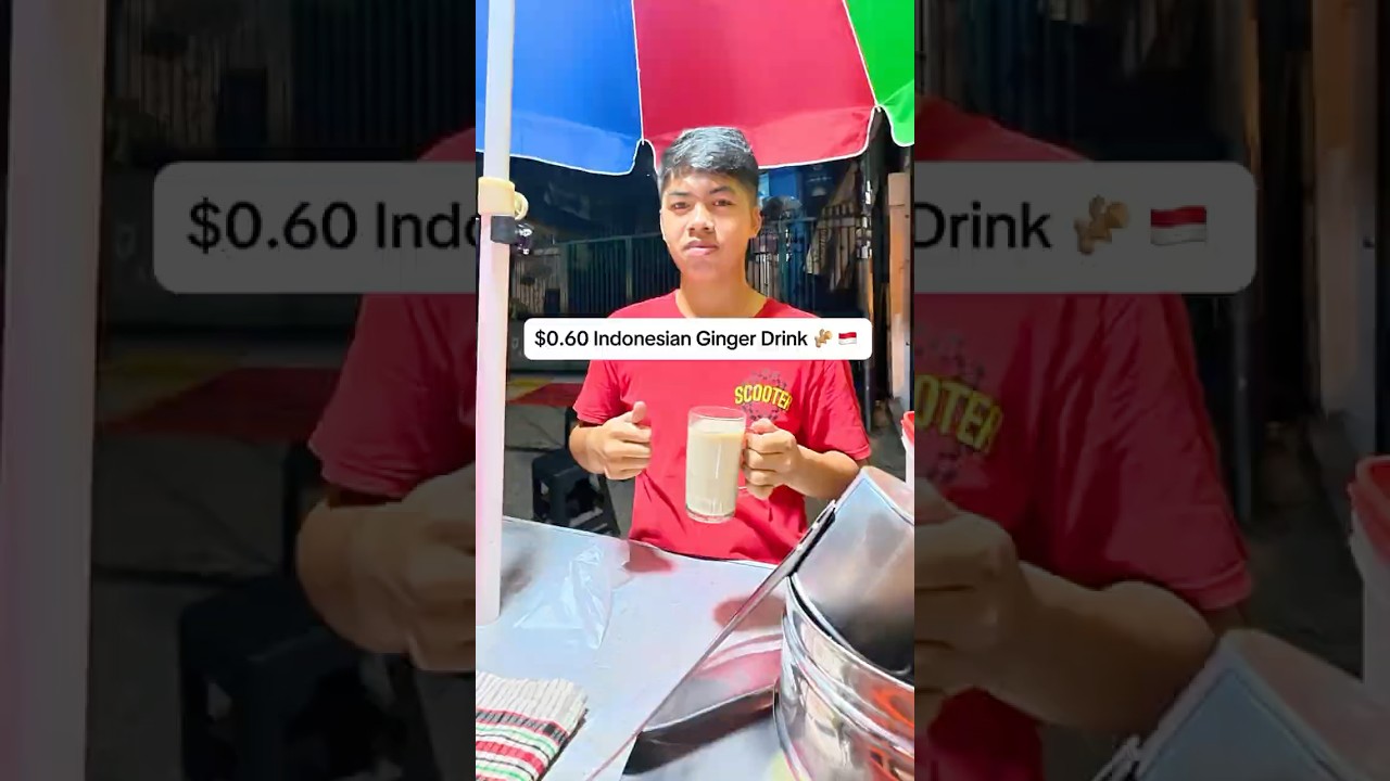 $0.60 Ginger Drink in Indonesia 🇮🇩 #indonesia #streetfood #smilewithscotty
