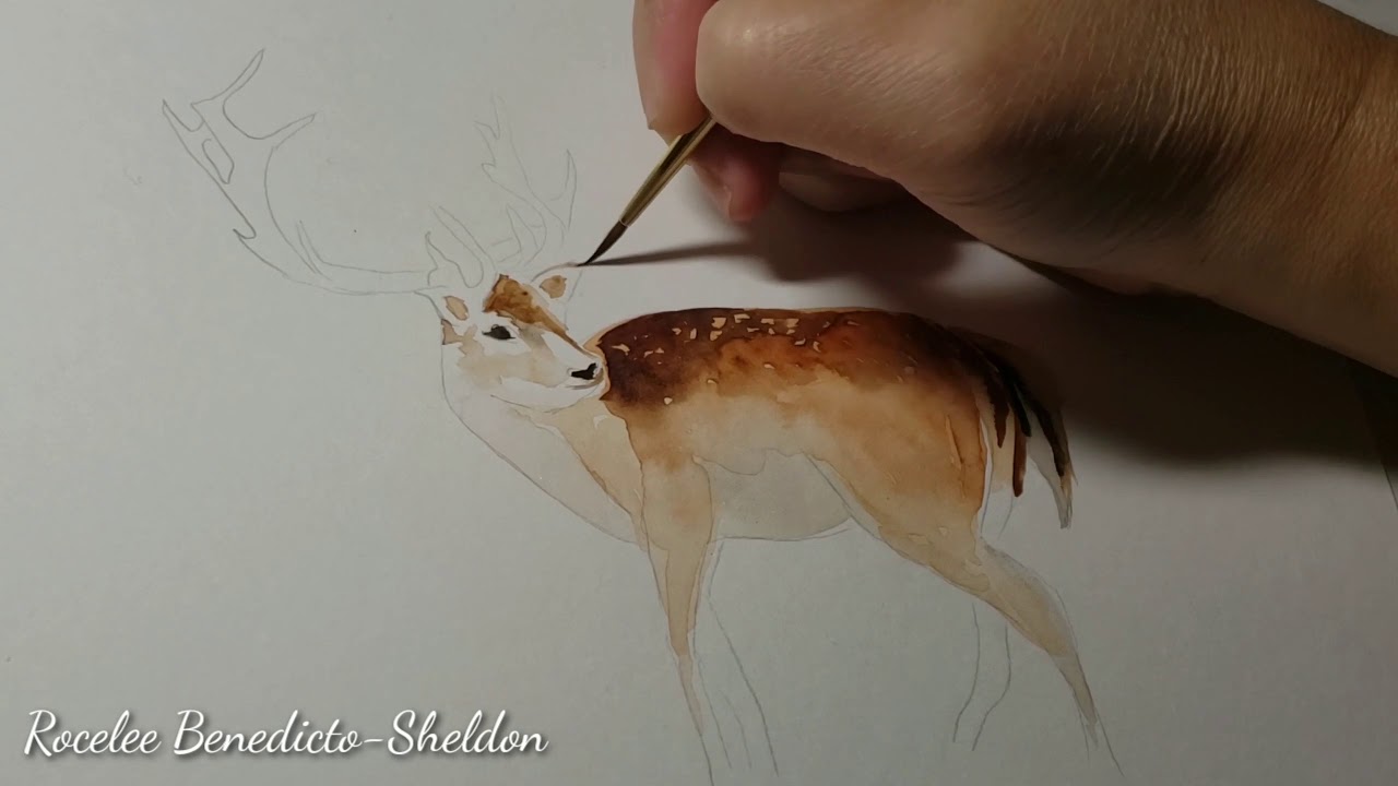 HOW TO PAINT A DEER USING WATERCOLOR | TIMELAPSE