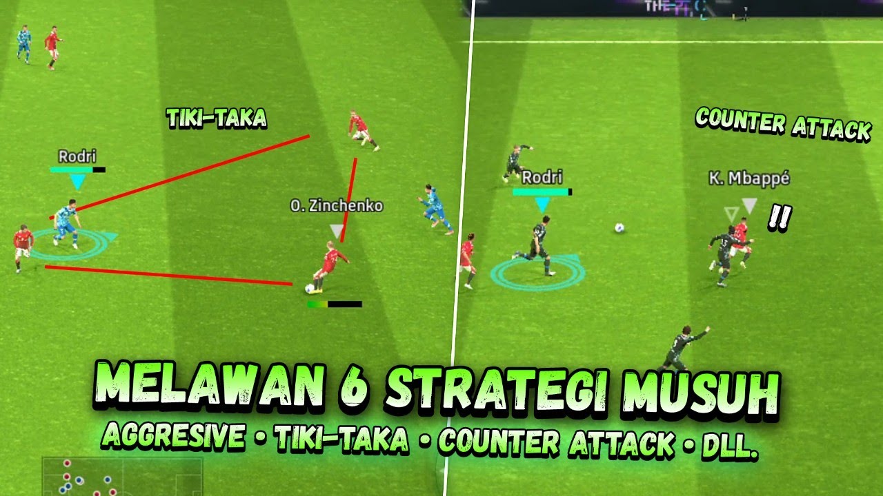 CARA MENANG MELAWAN 6 STRATEGI MUSUH!! - EFOOTBALL MOBILE