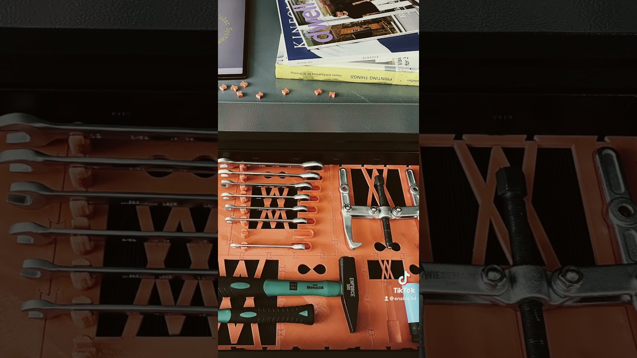 Nice 3D printable tool inlays for a clean workshop trolley 🥳 Free Download! #shorts