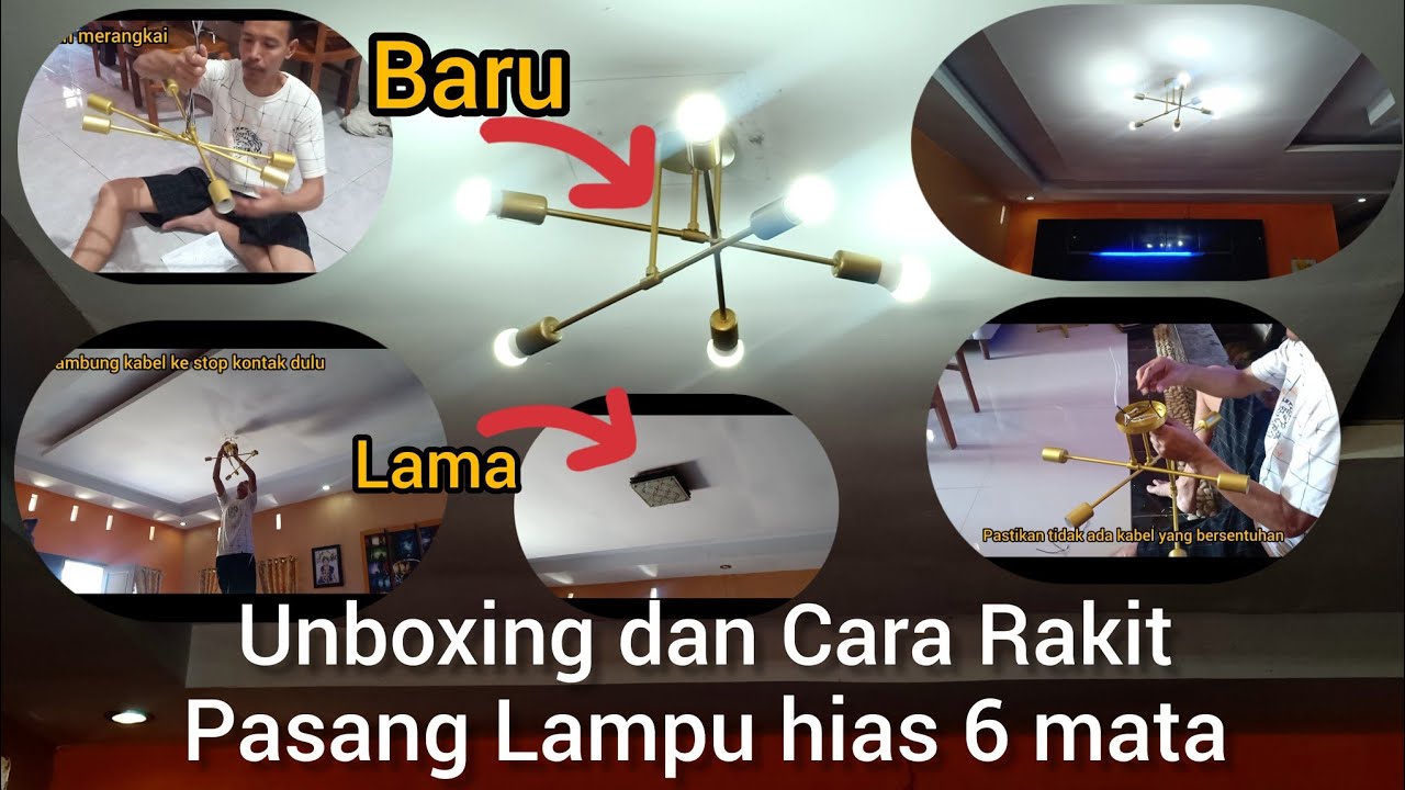 Unboxing dan cara pasang lampu hias 6 mata