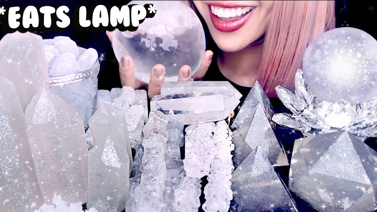 ASMR CRYSTAL CLEAR Jewel Candy, Aloe Vera, Crystal Ball, Lamp, Rock Candy | Eating Sounds Mukbang 먹방