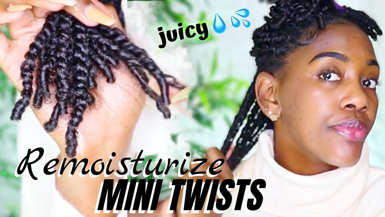 HOW TO REMOISTURIZE MINI TWISTS! FROM DRY TO JUICY! No shampooing! No redoing! MINI TWISTS 101 EP 5