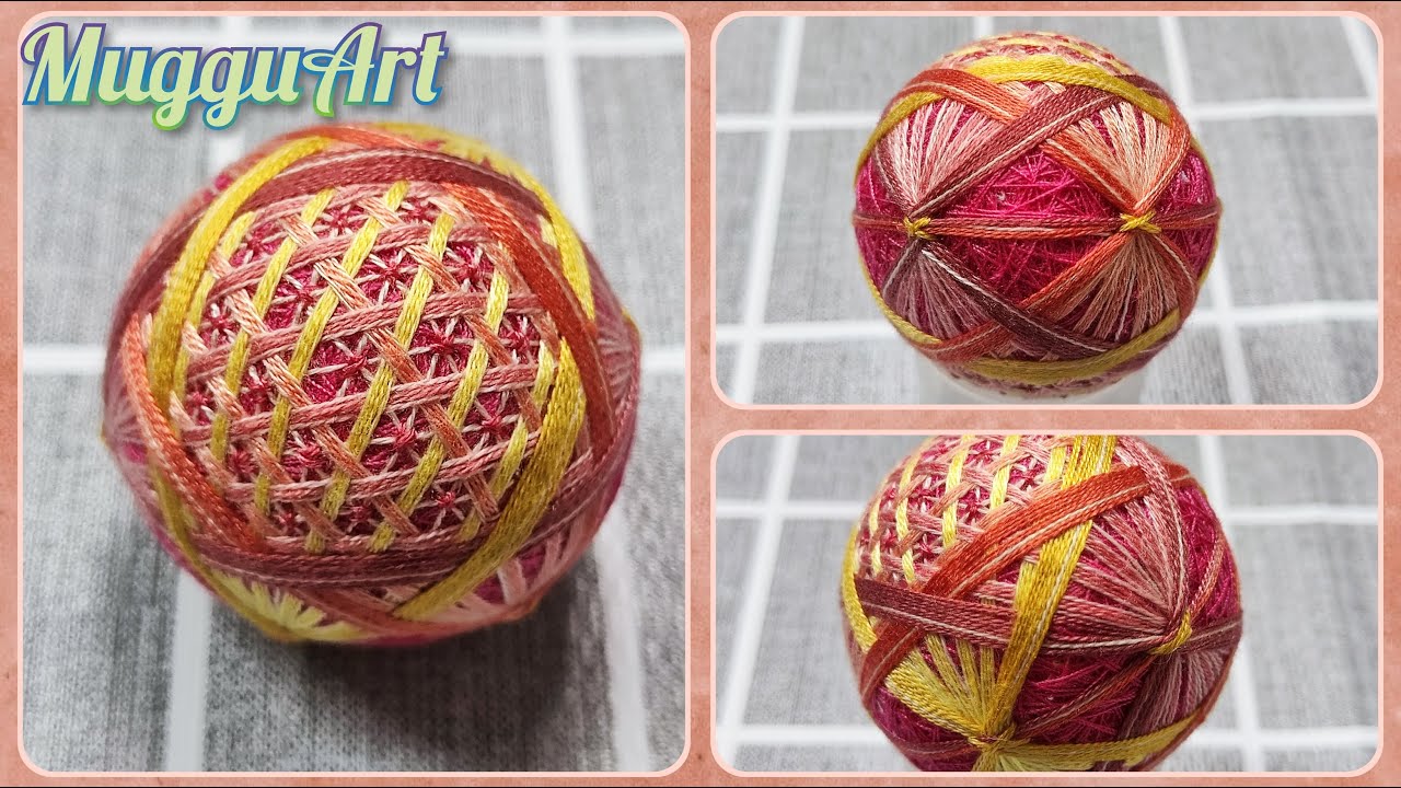 Шарик Темари ~ 6 Изготовление разделенных шаров (ссылка) Шарик #Темарибол #Кантонский #Демонстрация