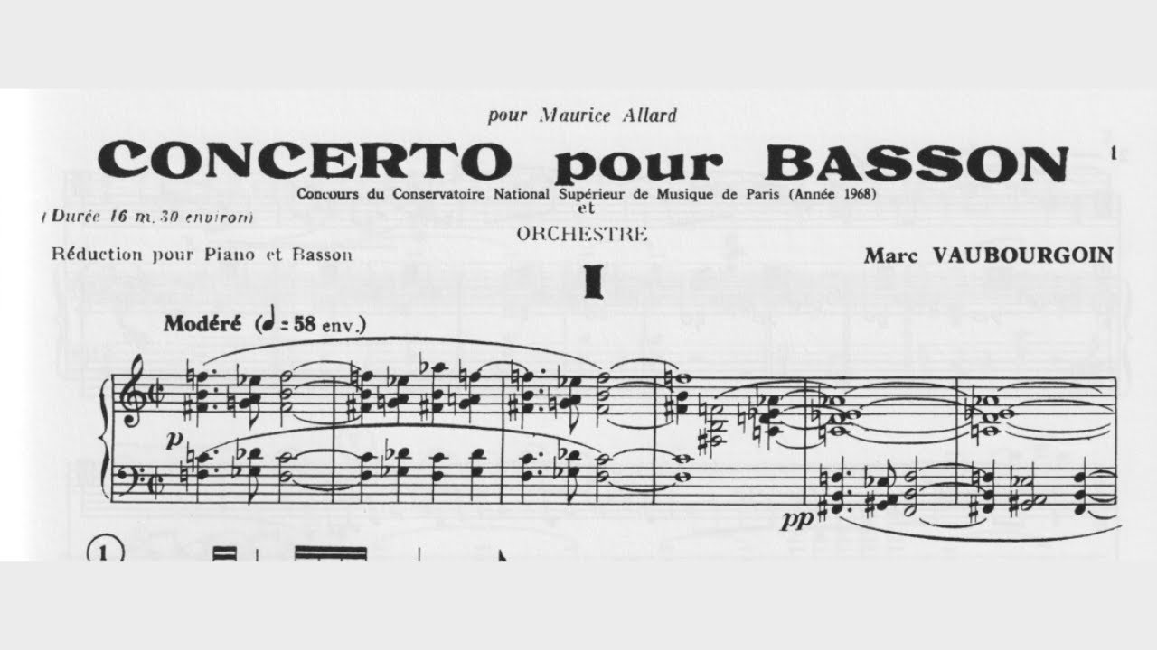 Marc Vaubourgoin: Bassoon Concerto (1968)