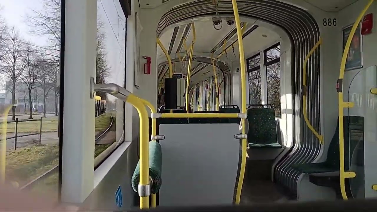 Mitfahrt auf der Linie 3  Tram City Flex nach Inninger  Straße ü BBW.Inst. f. Physik
