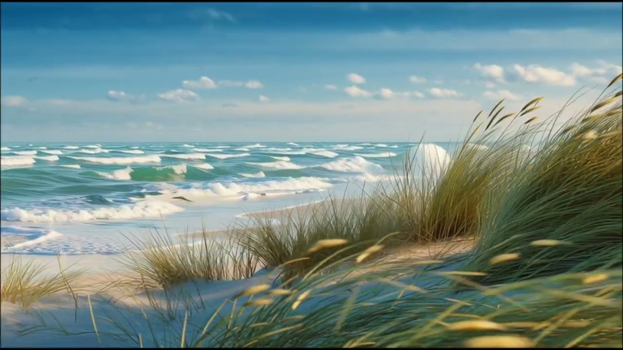 Beach Grass & Ocean Waves 🌾🌊 1 Hour of Natural Coastal Relaxation (No Music)
