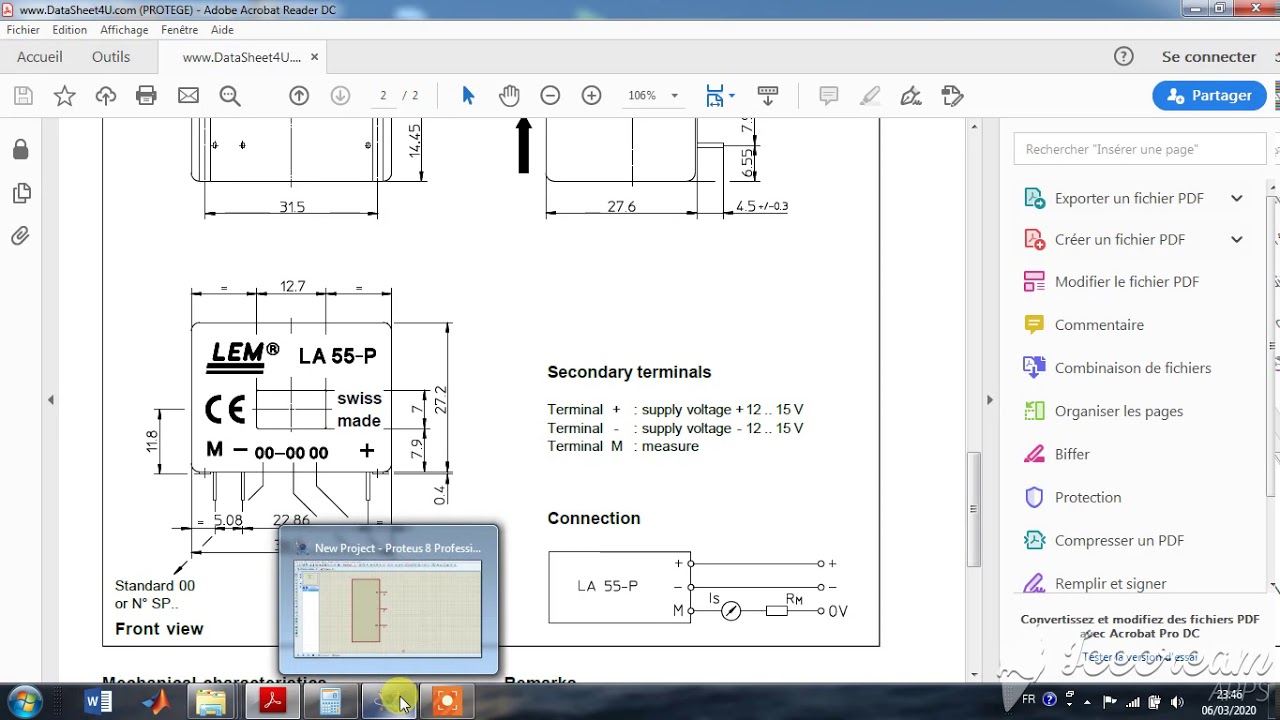 current senser LA55-p PCB design on PROTEUSE -- part3