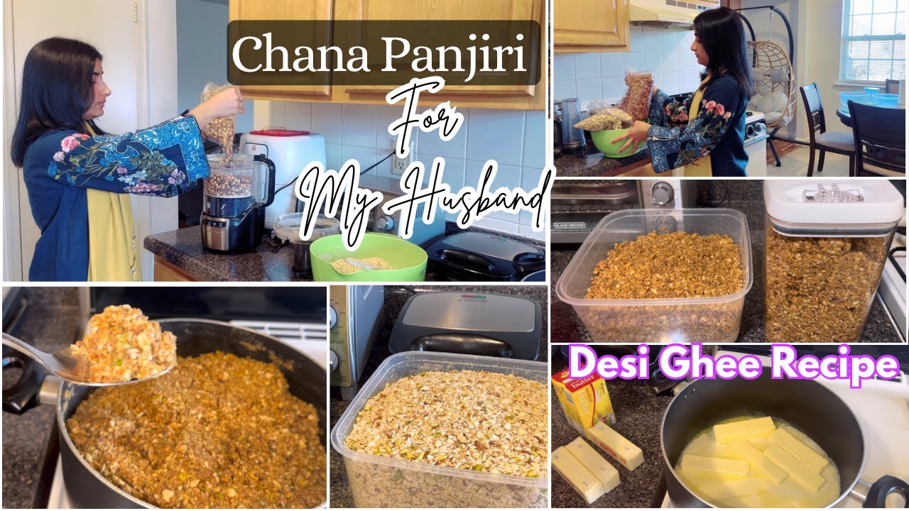 Winter Special Desi Chana Panjiri for My Husband👩‍🍳|  Punjabi Panjiri Recipe | Pakistani Mom life 🇺🇸