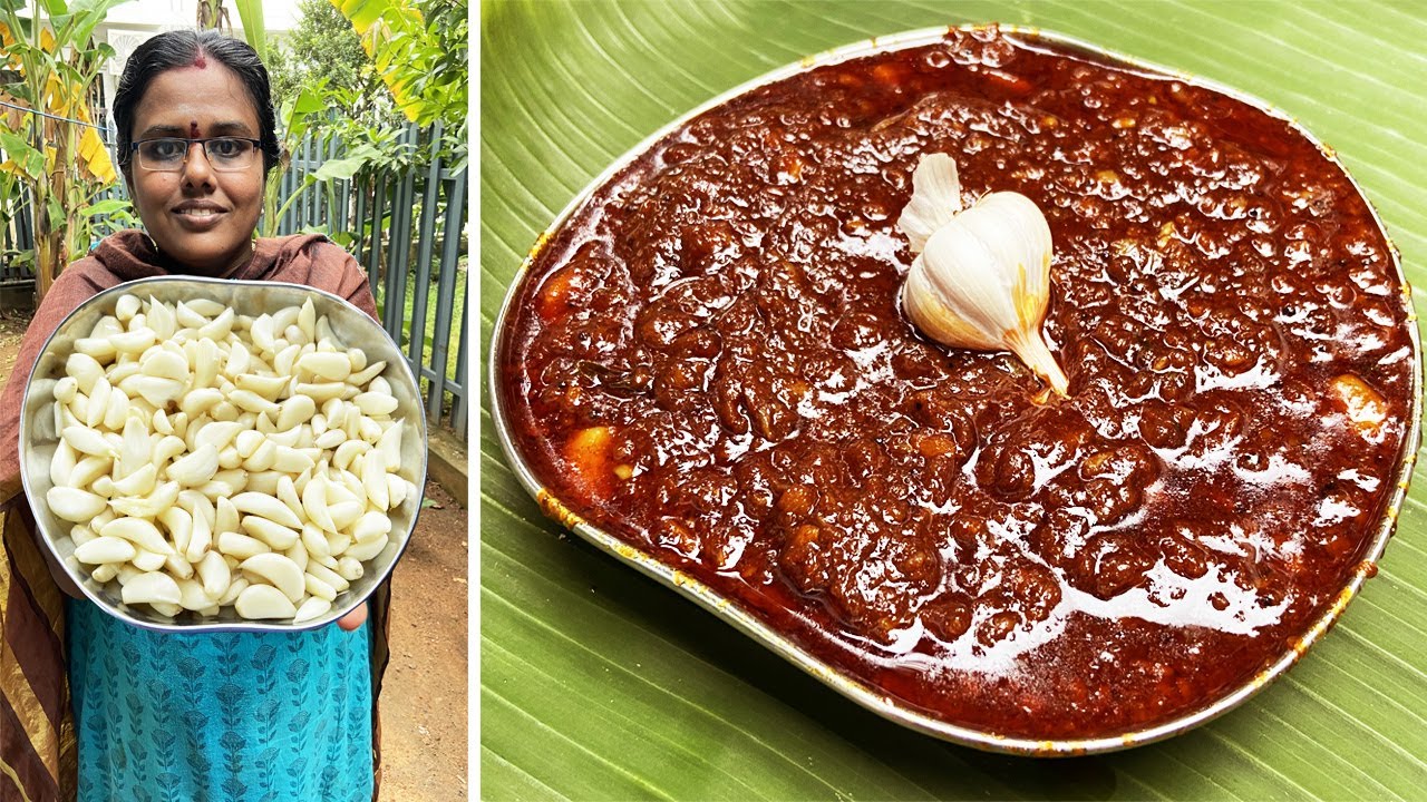 சுலபமான பூண்டு ஊறுகாய் - வீட்டு முறையில் /  Homemade Simple Garlic Pickle recipe / Food Money Food