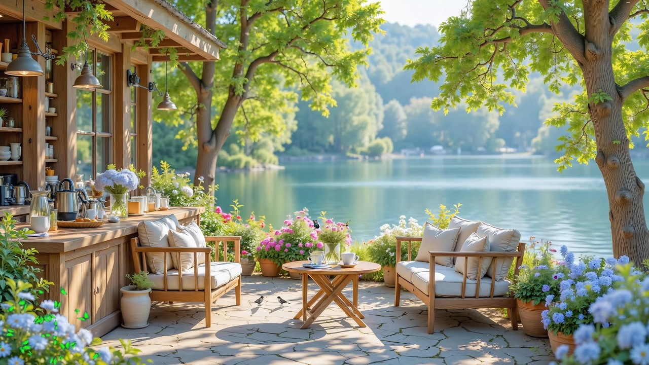 Warm Lakeside Piano Music 🌿 Elegant Piano for Relaxation, Good Mood