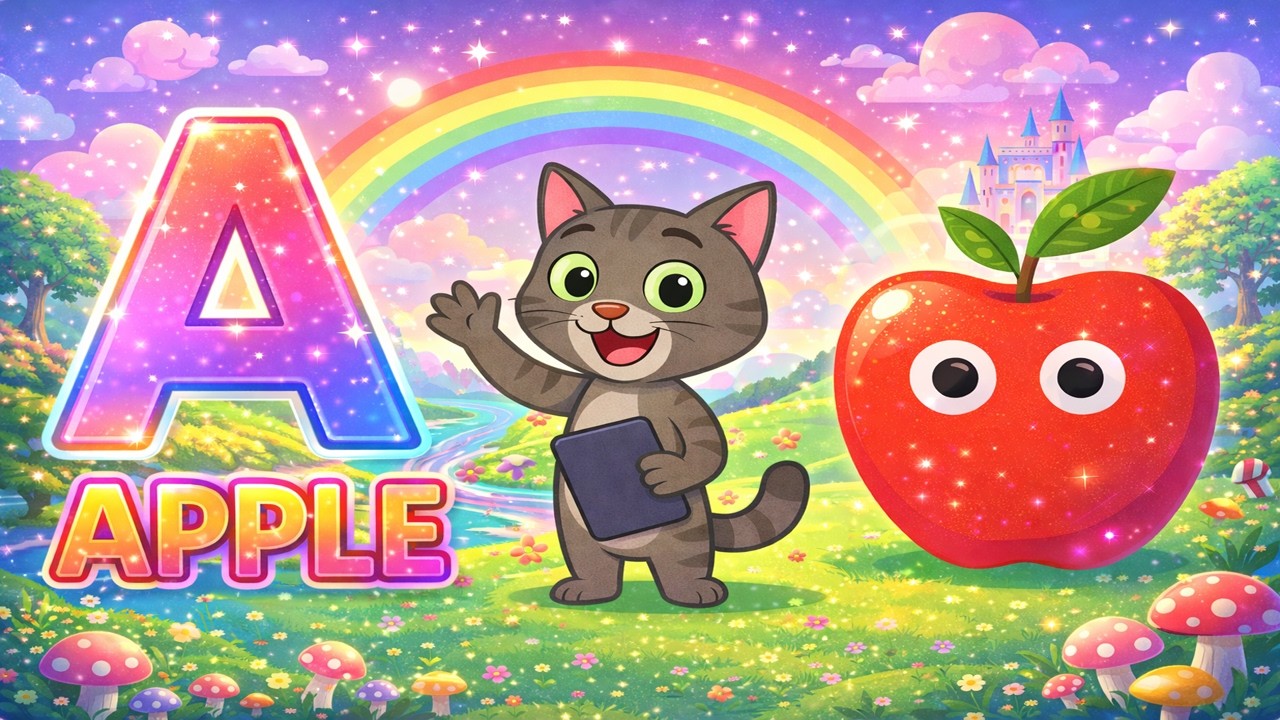 Phonics Song 2 with TWO Words in 3D - A For Apple🍎- ABC Alphabet Songs with Sounds for Children