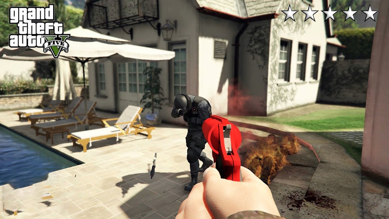 GTA 5 - Michael's FIVE STAR COP BATTLE (GTA V Funny Moments)
