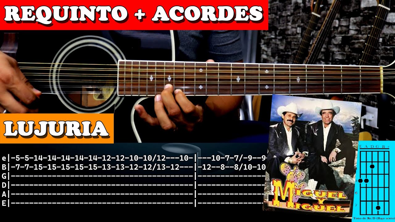 Tutorial |  Lujuria | Ariel Camacho | Requinto | Acordes | TABS