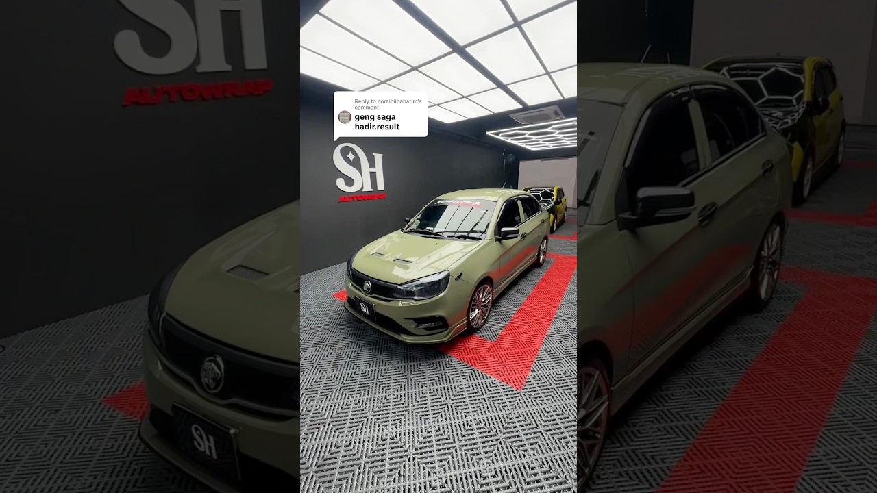 Proton Saga vvt full body wrap in colour ktn crystal armoured green #wrap #carwraping