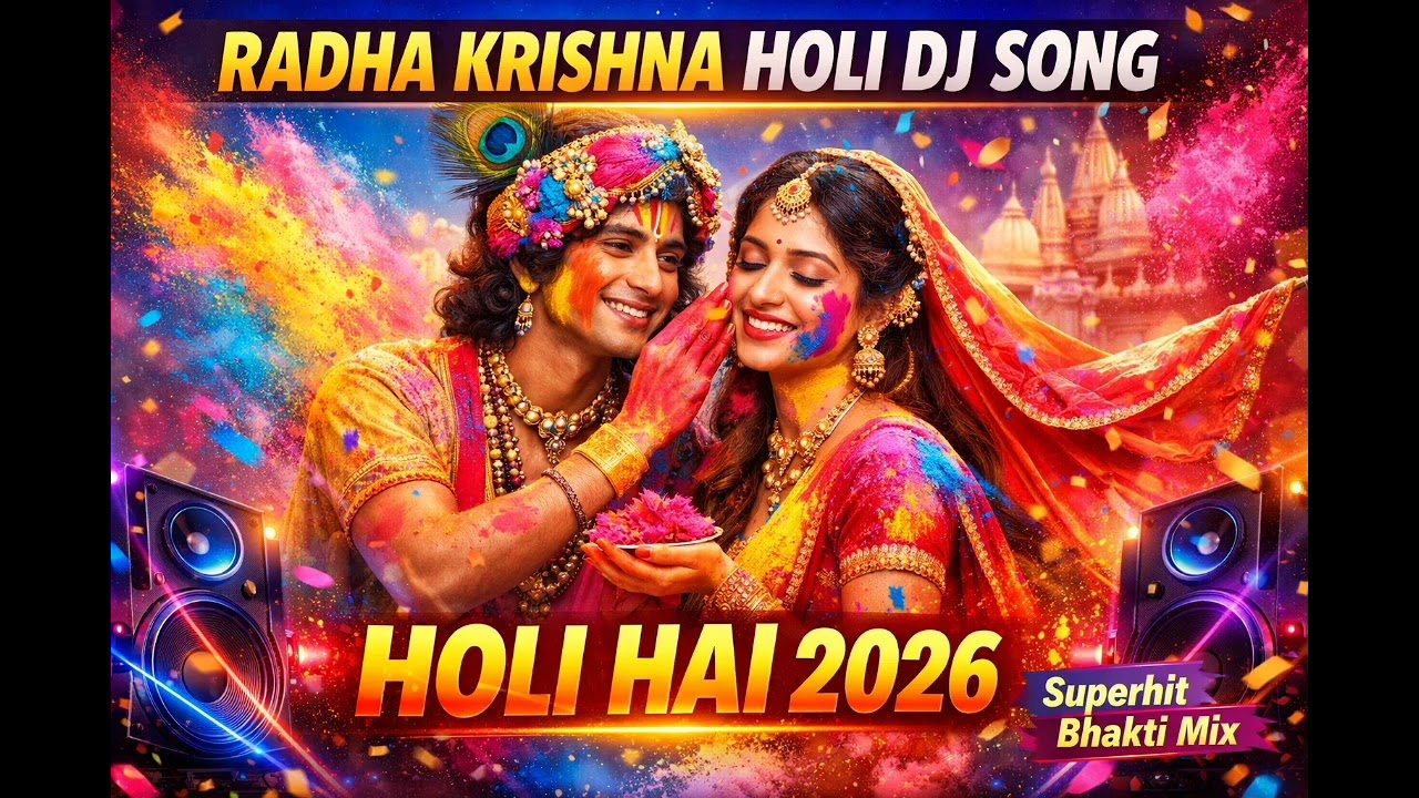 Radha Krishna Holi DJ Song 2026 🔥 Holi Hai! | Superhit Bhakti DJ Mix | Latest Hindi Holi Song