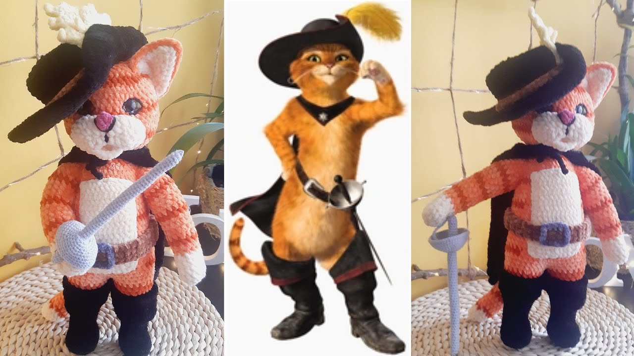 Crochet tutorial for a Plush Cat from the cartoon 