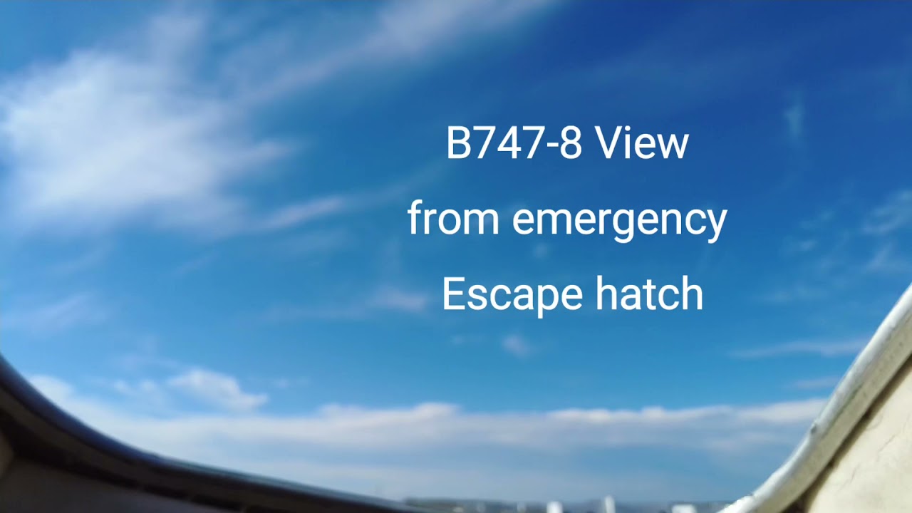 Boeing 747-8 view from Emergency escape hatch.